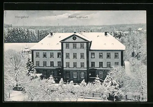 AK Königsfeld, Mädchenanstalt im Winter