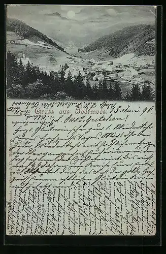 Mondschein-AK Todtmoos, Gesamtansicht bei Vollmond