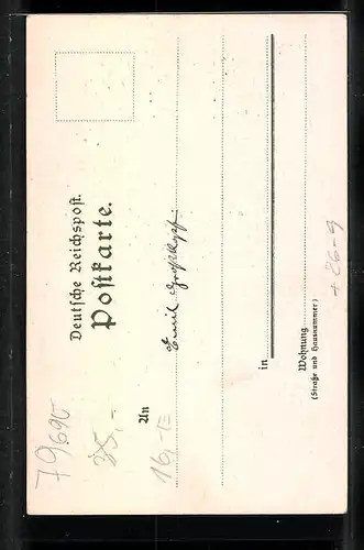 Künstler-AK Karl Mutter: Belchen, Ortsansicht mit Berg