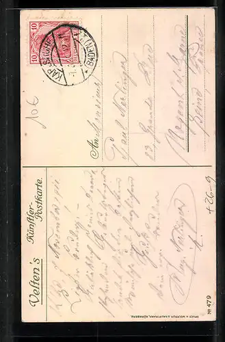 Künstler-AK Karl Mutter: Karlsruhe, Kleine Kirche