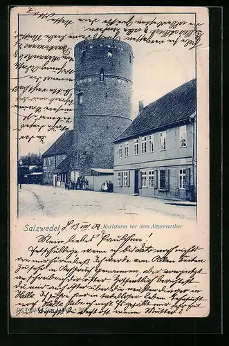 AK Salzwedel, Karlsturm vor dem Altperverthor