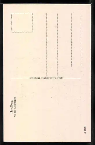 Künstler-AK Havelberg, An der Domtreppe