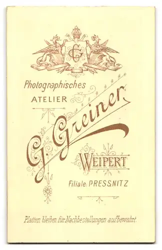 Fotografie G. Greiner, Weipert, Junge Frau im Korsagenkleid