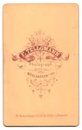 Fotografie F. Tellgmann, Mühlhausen i /Th., Junge Dame im Kleid mit Amulett