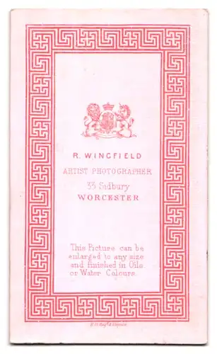 Fotografie R. Wingfield, Worcester, 33, Sidbury, Älterer Herr in Anzugjacke mit Backenbart