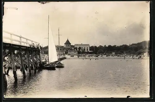 Fotografie H. Rubin & Co., Dresden-Blasewitz, Ansicht Timmendorfer Strand, Strand-Halle & Landungsbrücke