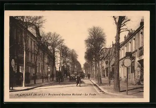 AK Cholet, Boulevard Gustave Richard, La Poste