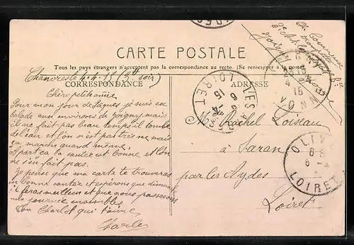 AK Chamvres, Eglise et Rue d`En-Haut