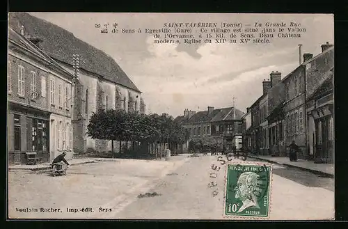 AK Saint-Valérien, La Grande Rue de Sens à Egreville