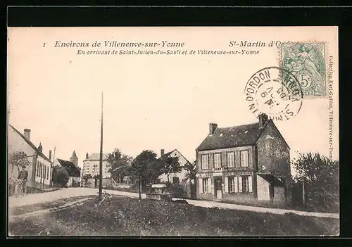 AK Villeneuve-sur-Yonne, En arrrivant de Saint-Julien-du-Sault et de Vilieneuve-sur-Yonne