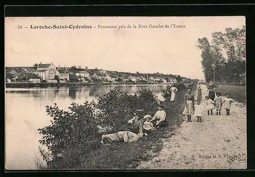 AK Laroche-Saint-Cydroine, Panorama pris de la Rive Gauche de l'Yonne
