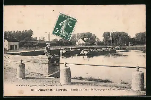 AK Migennes-Laroche, Entree du Canal de Bourgogne, L'Avant-Port