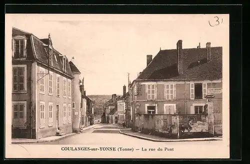 AK Coulanges-sur-Yonne, La rue du Pont