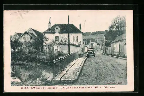 AK La Chapelle-sur-Oreuse, L'Yonne Pittoresque, L'Abreuvoir