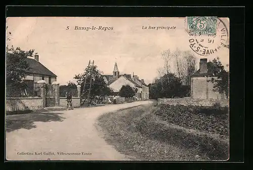 AK Bussy-le-Repos, La Rue principale