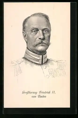 AK Portrait Grossherzog Friedrich II. von Baden in Uniform