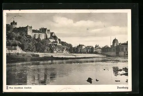 AK Bernburg /Saale, Ortsansicht mit Wehr