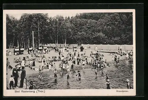 AK Bad Rastenberg /Thür., Strandleben mit Badegästen