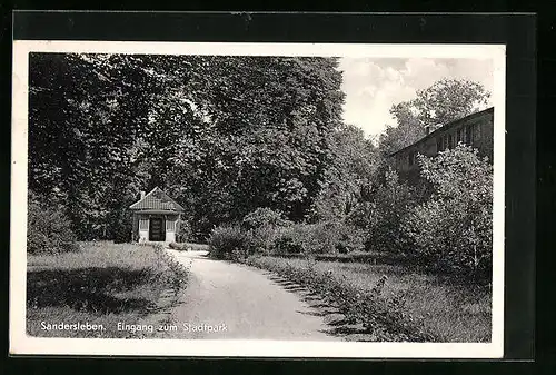 AK Sandersleben, Eingang zum Stadtpark