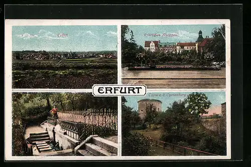 AK Erfurt, Turm a. d. Cyriaxburg, Pförtchen Anlagen, Drei Quellen