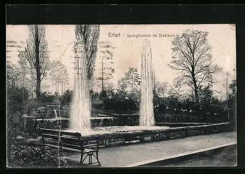 AK Erfurt, Springbrunnen im Stadtpark