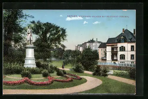 AK Erfurt, Pförtchen-Anlagen mit Reichardt-Denkmal