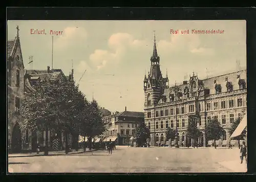 AK Erfurt, Anger, Post und Kommandantur