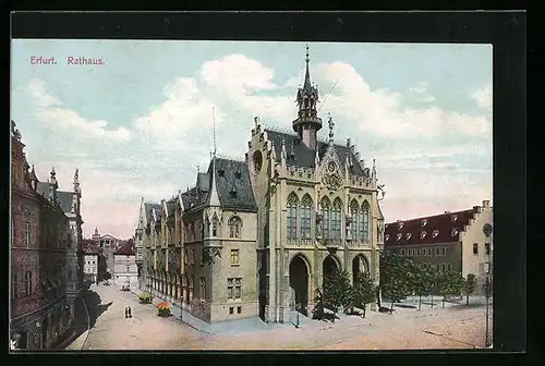 AK Erfurt, Rathaus aus der Vogelschau