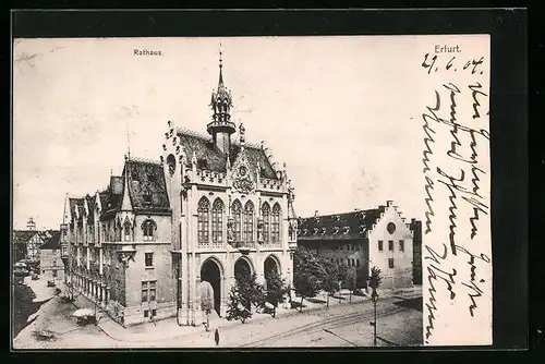 AK Erfurt, Rathaus aus der Vogelschau