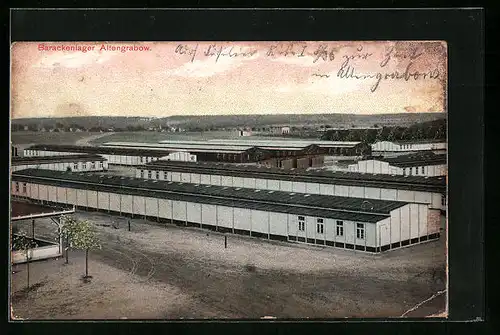 AK Altengrabow, Barackenlager aus der Vogelschau