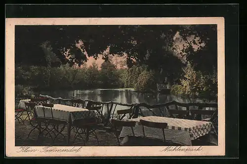 AK Klein-Timmendorf, Mühlenpark mit Terrasse am Wasser