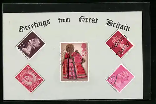 AK Briefmarken aus Grossbritannien