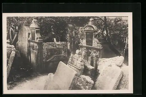 AK Prag, Jüdischer Friedhof