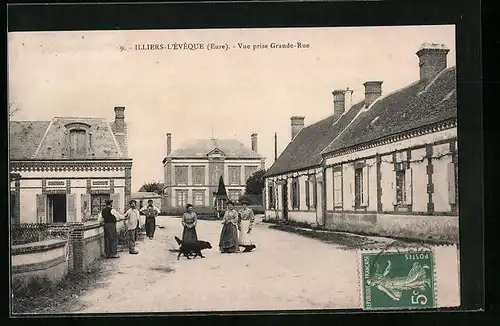 AK Illiers-l`Éveque, Vue prise Grande-Rue