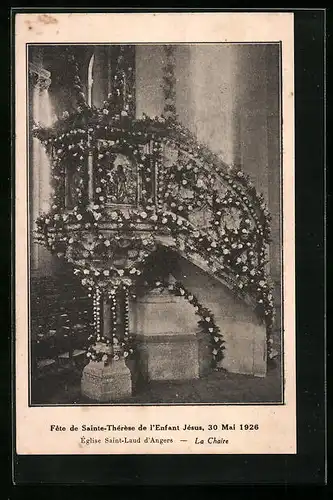 AK Angers, Fete de Sainte-Therese de l`Enfant Jesus 1926, Eglise Saint-Laud