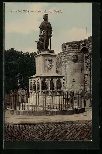 AK Angers, Statue du Roi René