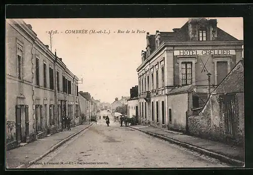 AK Combrée, Rue de la Poste, Hotel Grellier