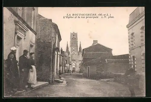 AK La Boutouchère, L`Eglise et la rue principale