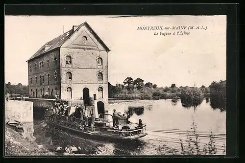 AK Montreuil-sur-Maine, Le Vapeur à l`Ecluse
