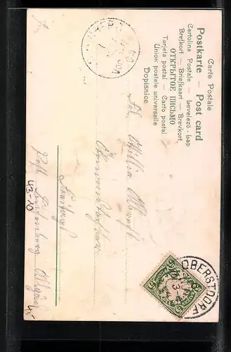 Präge-AK Bayerisches Liebespaar auf einer Bank