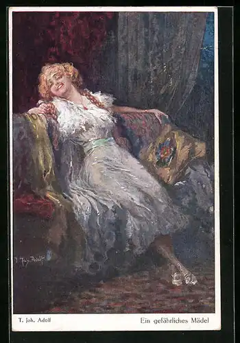 Künstler-AK Adolf (Jodolfi): Ein gefährliches Mädel