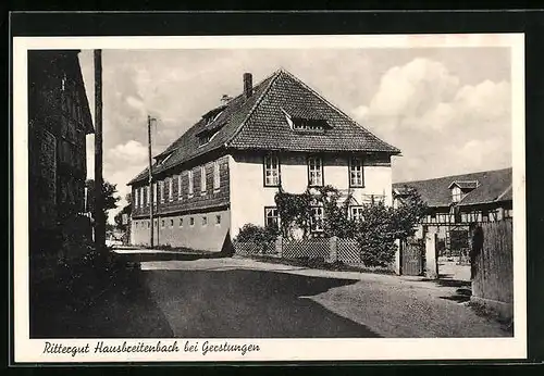 AK Gerstungen, Rittergut Hausbreitenbach mit Strassenpartie