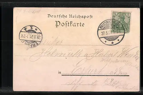 Lithographie Tabarz, Ortsansicht, Kurhaus