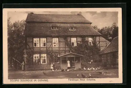 AK Suderode im Ostharz, Gasthof Forsthaus Neue Schenke