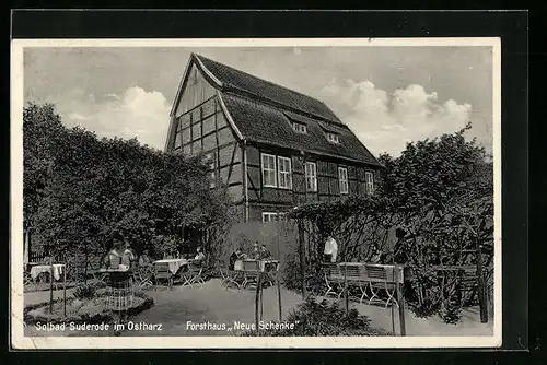 AK Suderode im Ostharz, Gasthof Forsthaus Neue Schenke