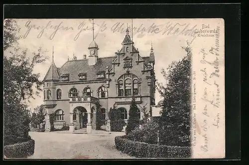 AK Bad Liebenwerda, Kreishaus von der Einfahrt gesehen