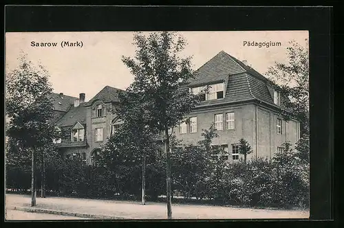 AK Bad Saarow, Pädagogium von der Strasse gesehen