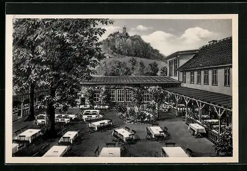 AK Bad Blankenburg /Thür. Wald, Hotel goldener Löwe mit Aussenbereich
