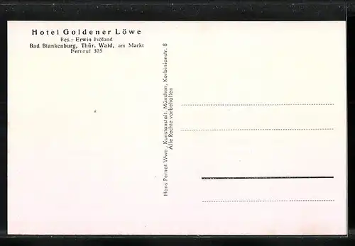 AK Bad Blankenburg /Thür. Wald, Hotel goldener Löwe mit Aussenbereich