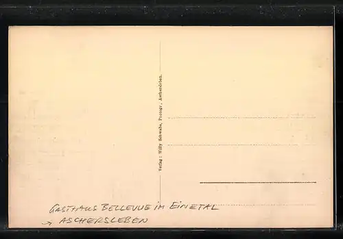 AK Aschersleben, Gasthaus Bellevue im Einetal